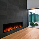Modern Flames Landscape Pro Slim 68-Inch Built-In Linear Electric Fireplace [LPS-6814] (SAK32109) - Saksby Wholesale - Living Room With Small Garden View