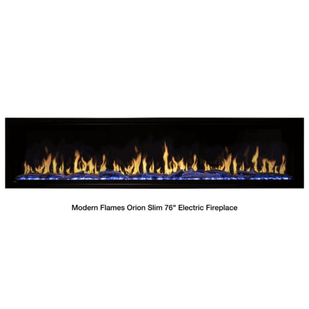 Modern Flames Orion Slim 76" Heliovision Single-Sided Electric Fireplace [OR76-SLIM] SAKSBY - Flames View