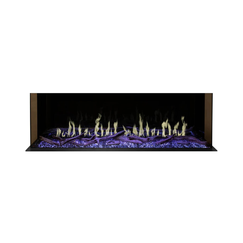 Modern Flames Orion Multi 100-Inch Heliovision Multi-Sided Electric Fireplace [OR100-MULTI] (SAK38017) - Saksby Wholesale -Yellow Flames and Purple Logs View