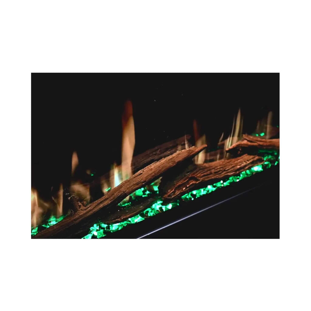 Modern Flames Orion Multi 52-Inch Heliovision Multi-View Electric Fireplace [OR52-MULTI] (SAK92056) - Saksby Wholesale -Brown Logs With Green Crystals View
