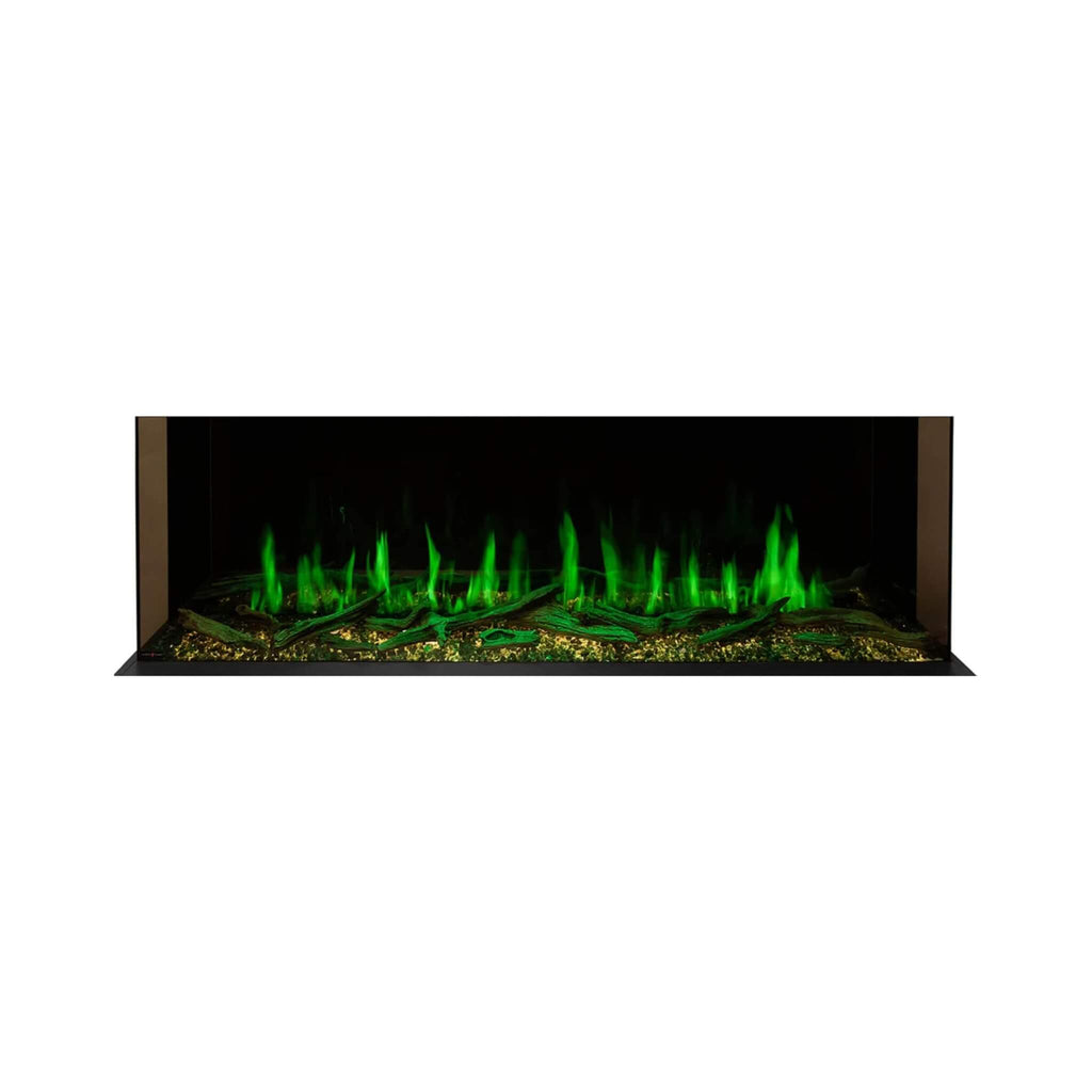Modern Flames Orion Multi 52-Inch Heliovision Multi-View Electric Fireplace [OR52-MULTI] (SAK92056) - Saksby Wholesale - Green Flames and Logs View