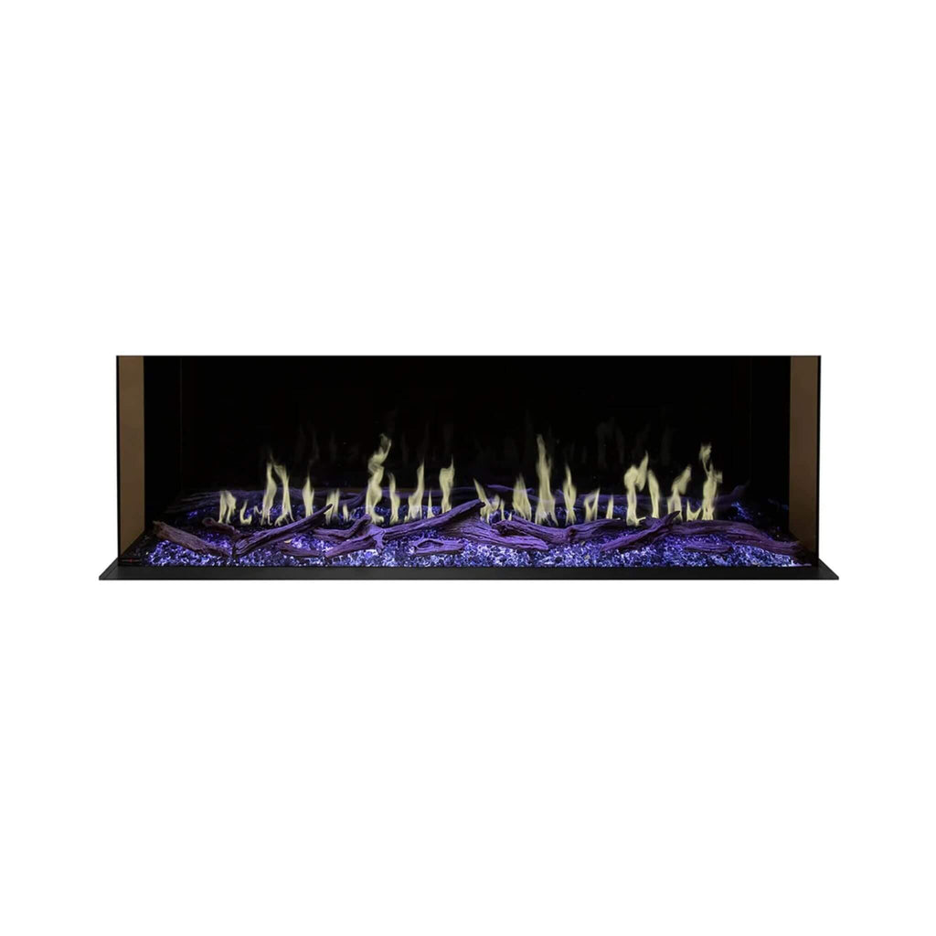 Modern Flames Orion Multi 60-Inch Heliovision Built-In Electric Fireplace [OR60-MULTI] (SAK73095) - Saksby Wholesale - Yellow Flames Purple Bed and Logs View