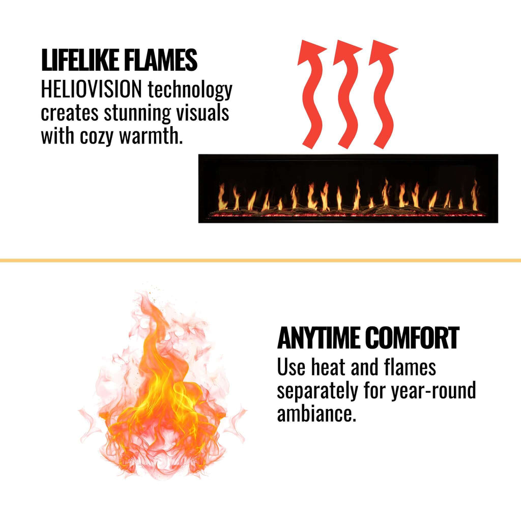 Modern Flames Orion Multi 76-Inch Heliovision Built-In Electric Fireplace [OR76-MULTI] (SAK93726) - Saksby Wholesale - Features View