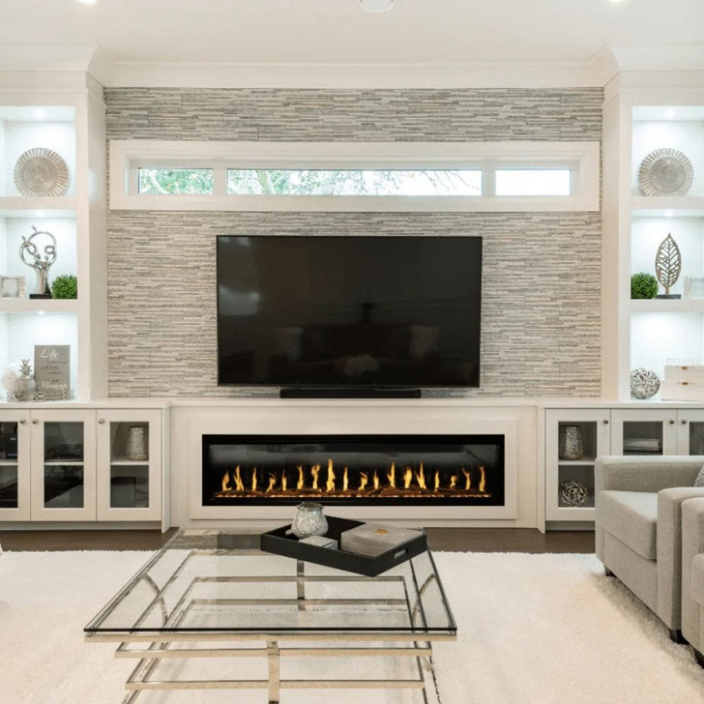 Modern Flames Orion Slim 100-Inch Heliovision Single-Sided Fireplace [OR100-SLIM] (SAK95432) - Saksby Wholesale - Living Room Front View