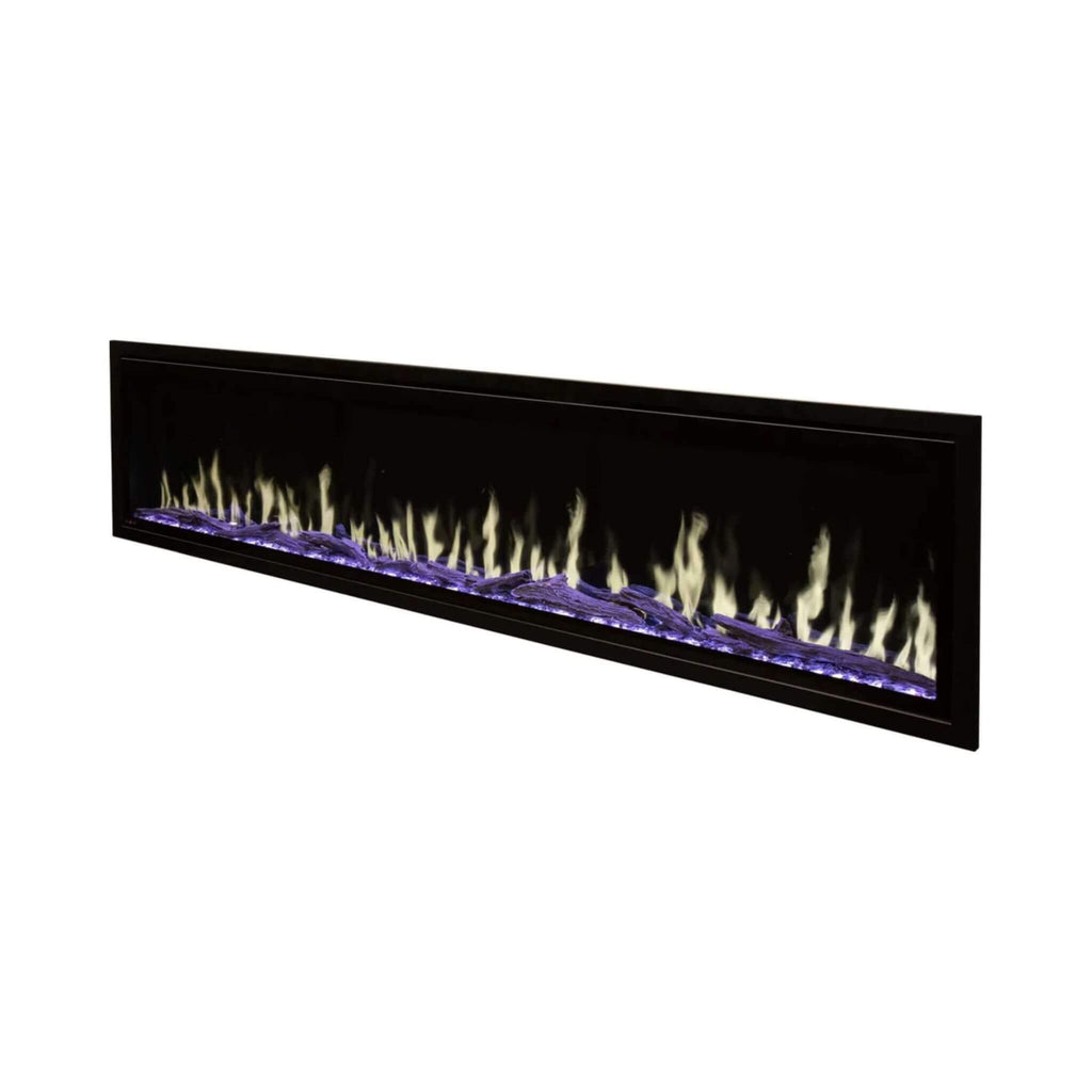 Modern Flames Orion Slim 100-Inch Heliovision Single-Sided Fireplace [OR100-SLIM] (SAK95432) - Saksby Wholesale - Yellow Flames and Purple Logs
