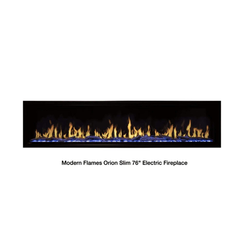 Modern Flames Orion Slim 76-Inch Heliovision Single-Sided Electric Fireplace [OR76-SLIM] (SAK41935) - Saksby Wholesale - Flames View