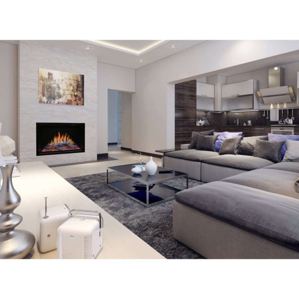 Modern Flames Orion Traditional 26-Inch Heliovision Electric Fireplace [OR26-TRAD] (SAK51873) - Saksby Wholesale - Gray Living Room View
