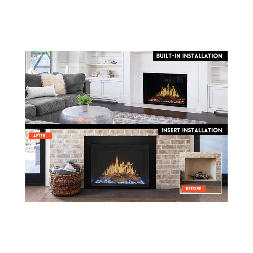 MODERN FLAMES ORION TRADITIONAL 30" Heliovision Electric Fireplace [OR30-TRAD] - Saksby Wholesale - Installation View