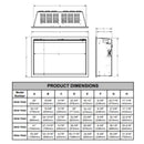 Modern Flames Orion Traditional 36-Inch Heliovision Electric Fireplace [OR36-TRAD] (SAK91024) - Saksby Wholesale - Dimensions