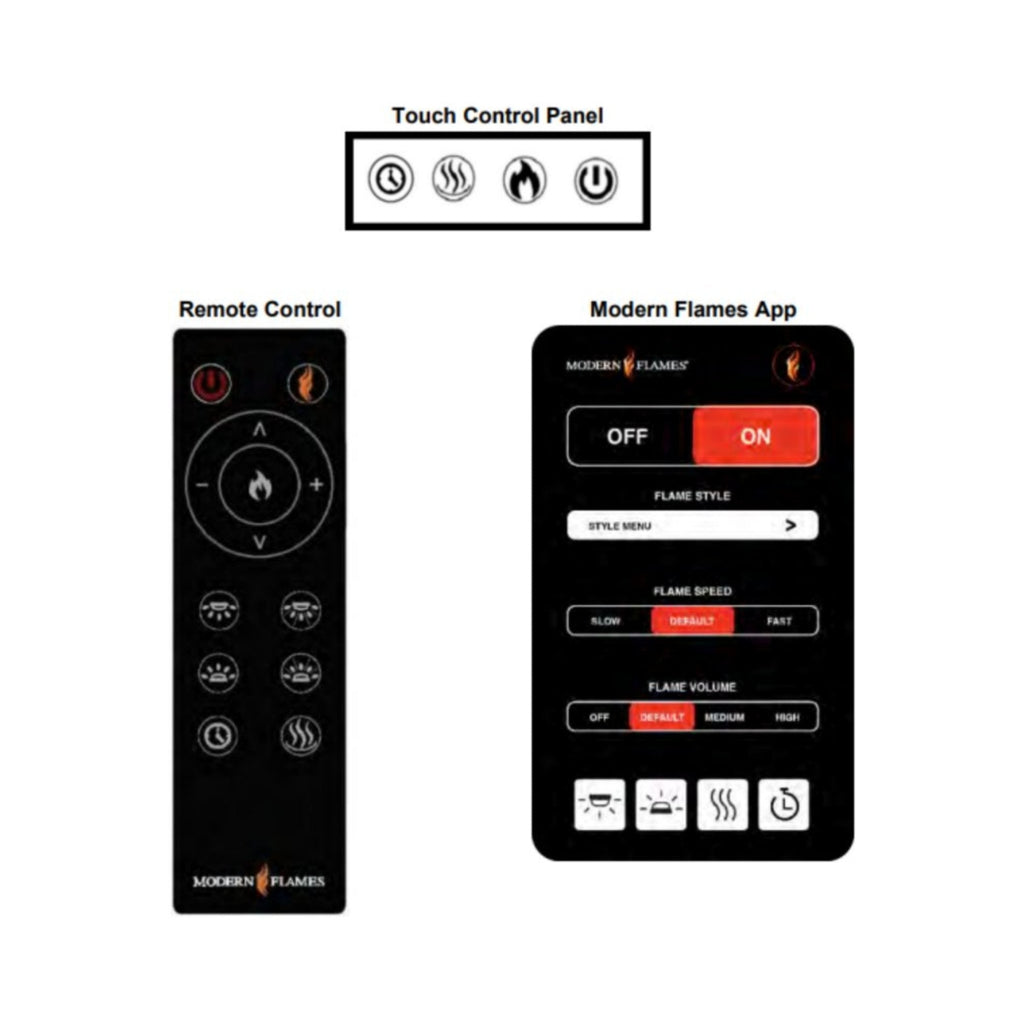 Modern Flames Orion Traditional 42-Inch Heliovision Electric Fireplace [OR42-TRAD] (SAK83765) - Saksby Wholesale - Remote Control And App View