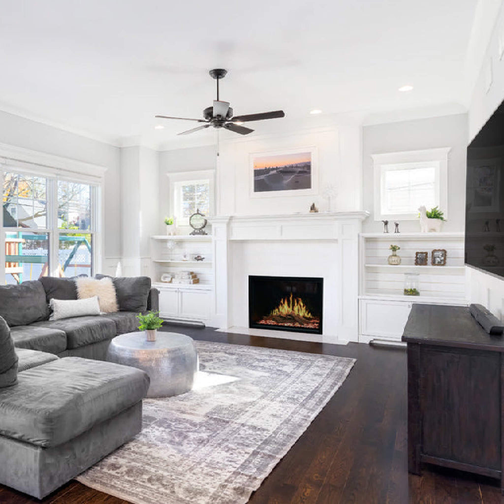 Modern Flames Orion Traditional 54-Inch Heliovision Electric Fireplace [OR54-TRAD] (SAK74620) - Saksby Wholesale -White Living Room View