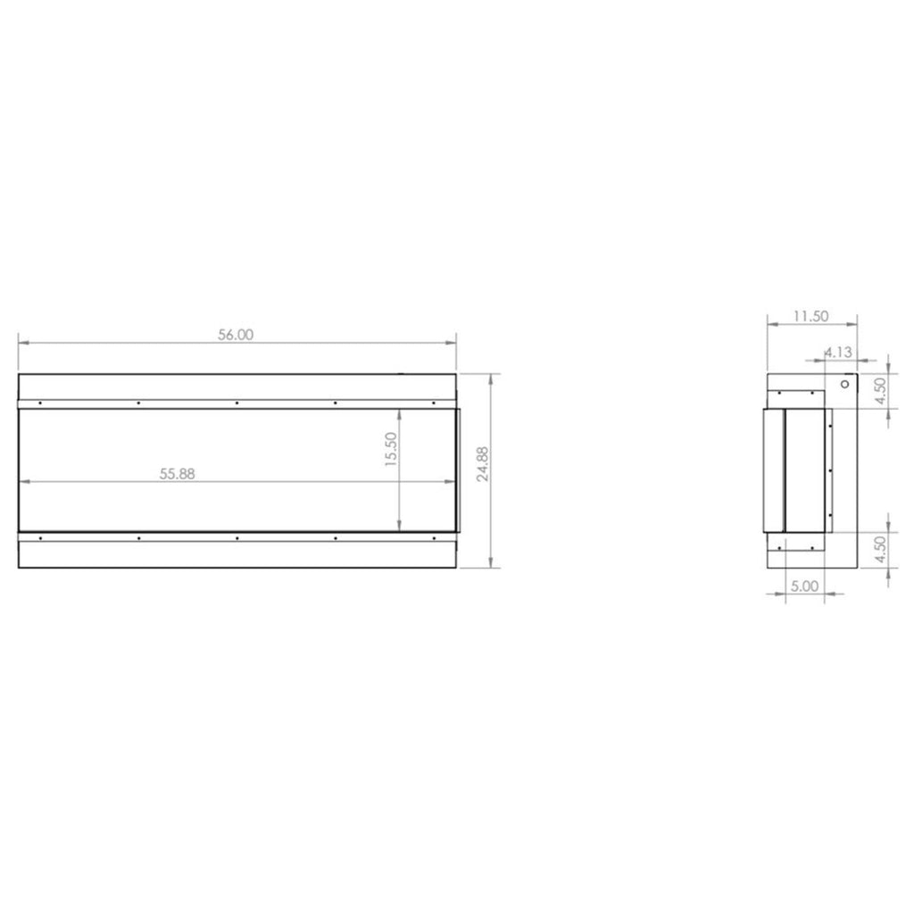 Modern Flames Redstone 30-Inch Built-In Traditional Electric Fireplace [RS-3021] (SAK84729) - Saksby Wholesale - Dimensions