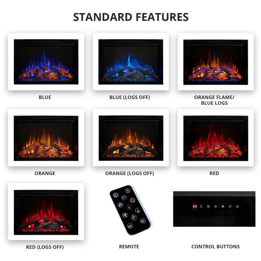 Modern Flames Redstone 36" Built-In Traditional Electric Fireplace [RS-3626] SAKSBY - Standard Features View