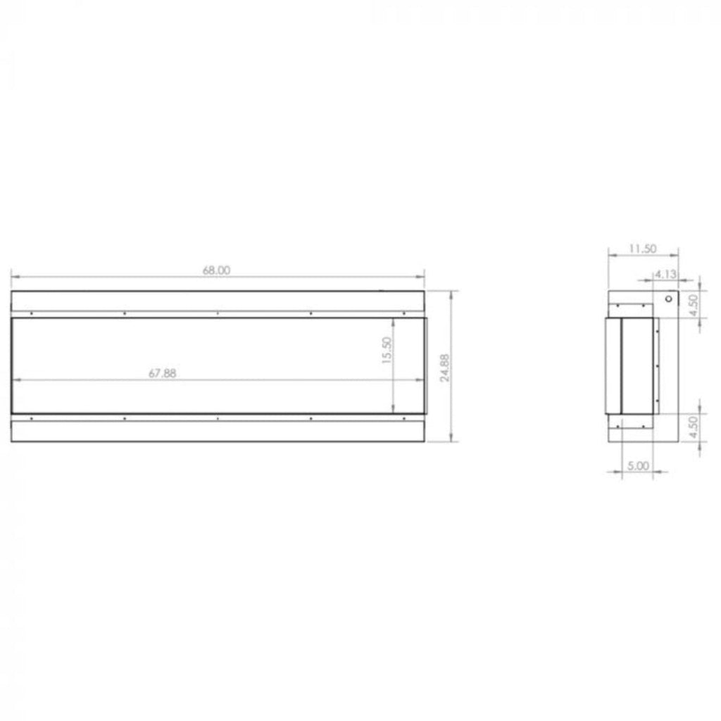 Modern Flames Redstone 36" Built-In Traditional Electric Fireplace [RS-3626] SAKSBY - Dimensions View