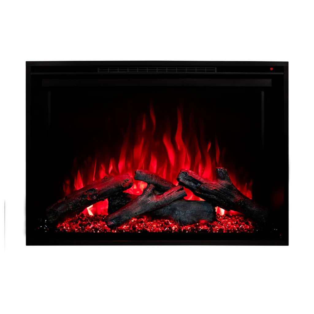 Modern Flames Redstone 54-Inch Built-In Traditional Electric Fireplace [RS-5435] (SAK48153) - Saksby Wholesale -Red Flames View With Dark Logs