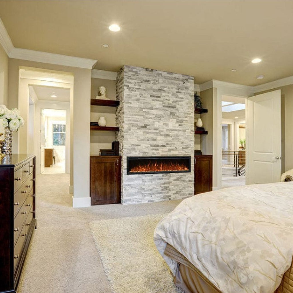 Modern Flames Spectrum Slimline 50" Wall Mount Linear Electric Fireplace [SPS-50B] SAKSBY - Living Room View
