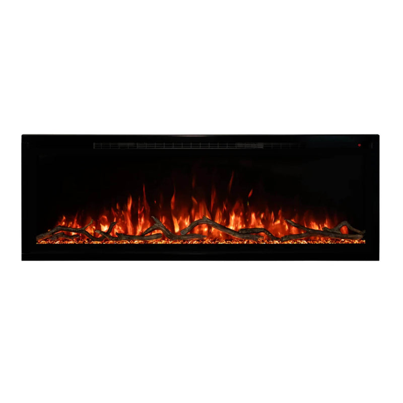 Modern Flames Spectrum Slimline 50" Wall Mount Linear Electric Fireplace [SPS-50B] SAKSBY - Orange Flames View