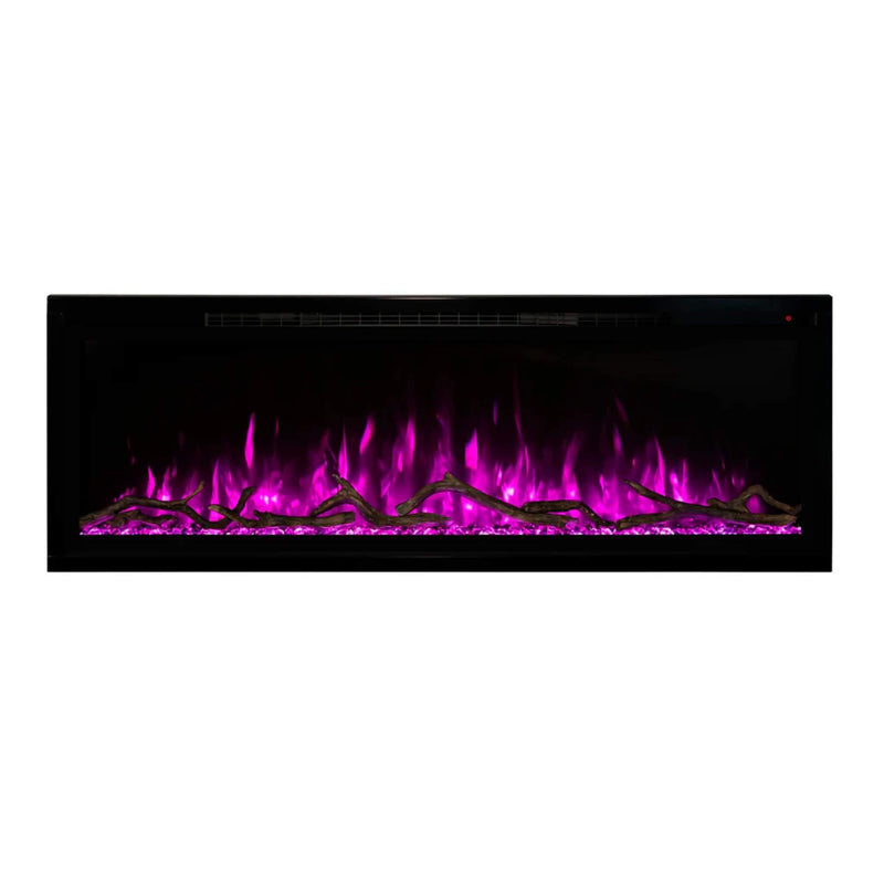 Modern Flames Spectrum Slimline 50" Wall Mount Linear Electric Fireplace [SPS-50B] SAKSBY - Pink Flames View