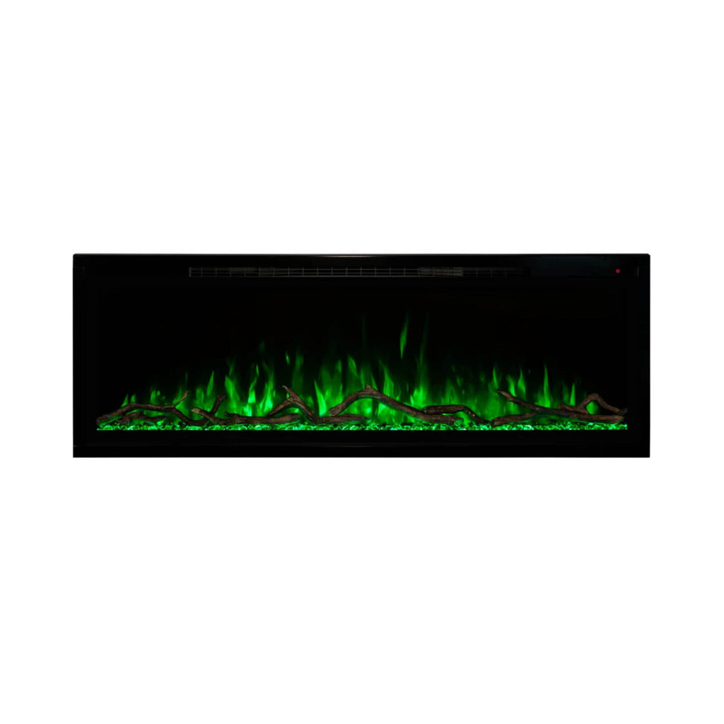 Modern Flames Spectrum Slimline 50-Inch Wall Mount Linear Electric Fireplace [SPS-50B] (SAK69230) - Saksby Wholesale - Green Flames View