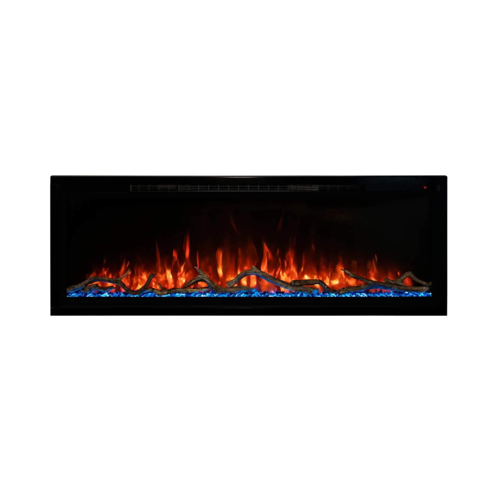 Modern Flames Spectrum Slimline 50-Inch Wall Mount Linear Electric Fireplace [SPS-50B] (SAK69230) - Saksby Wholesale - Red Flames And Blue Crystals View