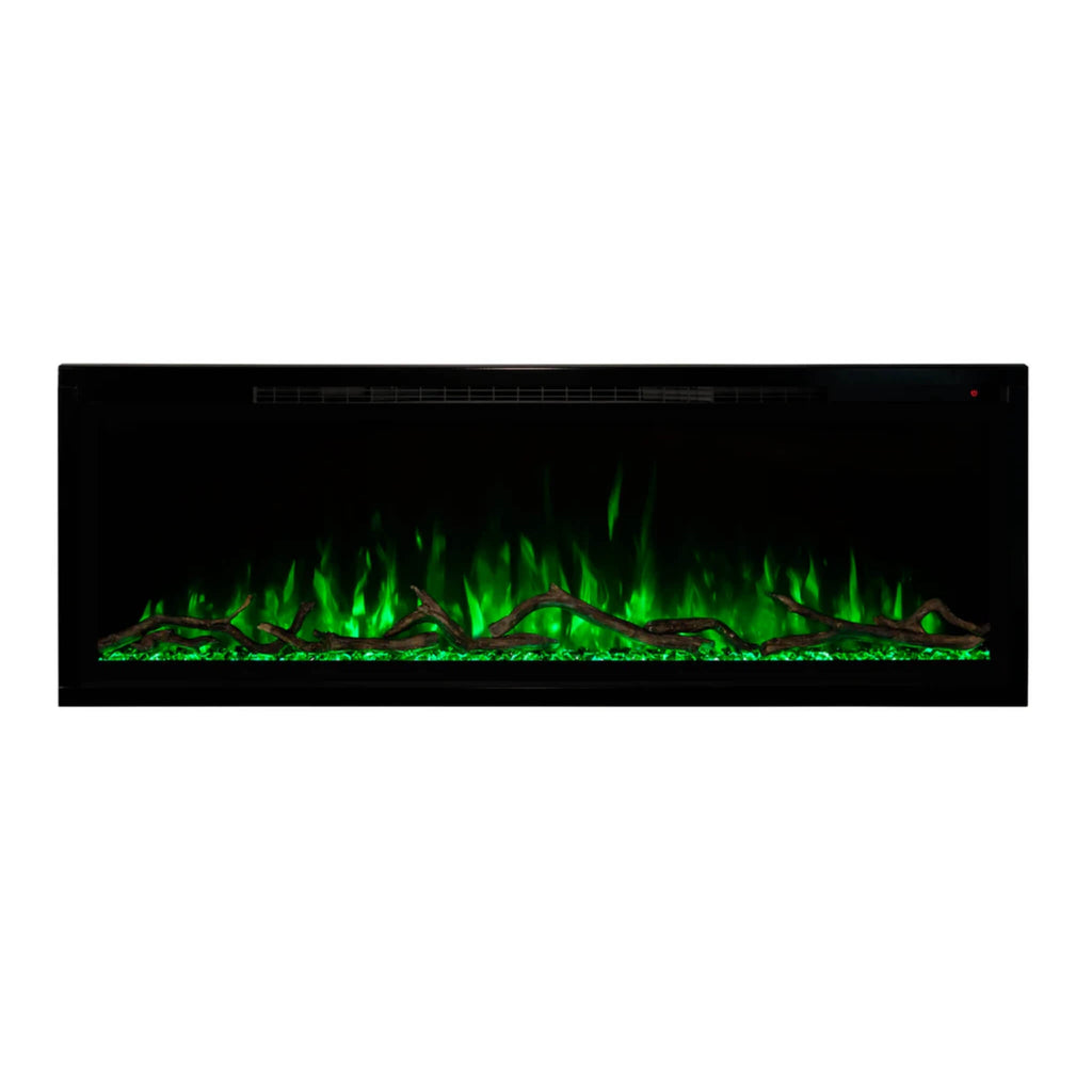 Modern Flames Spectrum Slimline 50" Wall Mount Linear Electric Fireplace [SPS-50B] SAKSBY - Green Flames View