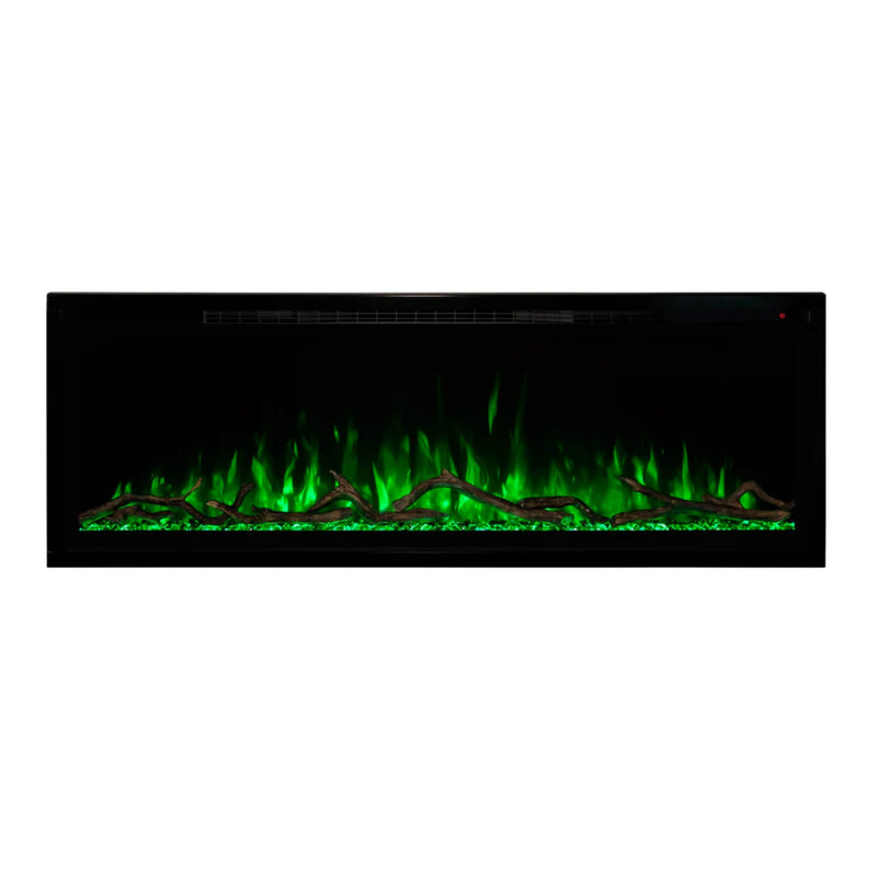 Modern Flames Spectrum Slimline 50" Wall Mount Linear Electric Fireplace [SPS-50B] SAKSBY - Green Flames View