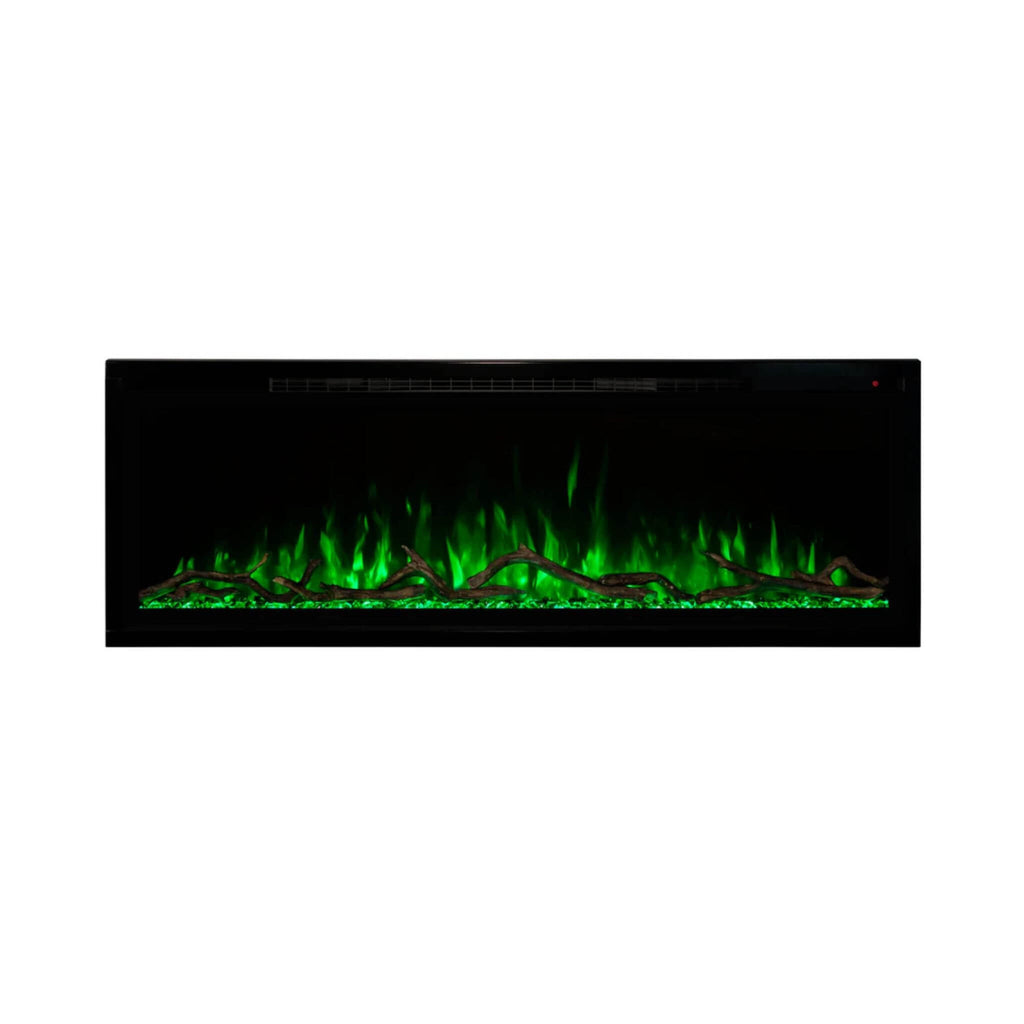 Modern Flames Spectrum Slimline 60-Inch Built-In Linear Electric Fireplace [SPS-60B] (SAK81537) - Saksby Wholesale -Green Flames View