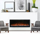 Modern Flames Spectrum Slimline 60-Inch Built-In Linear Electric Fireplace [SPS-60B] (SAK81537) - Saksby Wholesale -White Living Room With Paintings and Chairs View