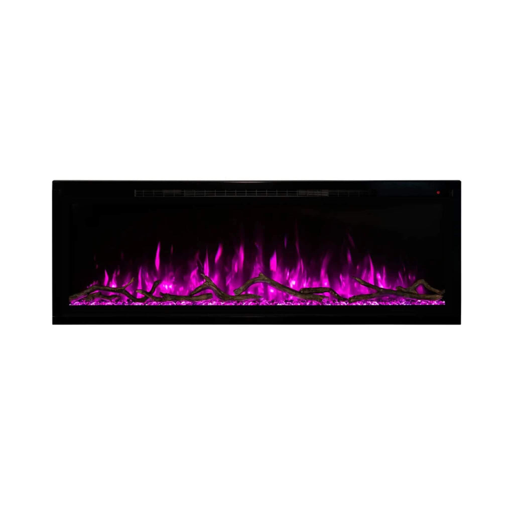 Modern Flames Spectrum Slimline 60-Inch Built-In Linear Electric Fireplace [SPS-60B] (SAK81537) - Saksby Wholesale - Pink Flames View