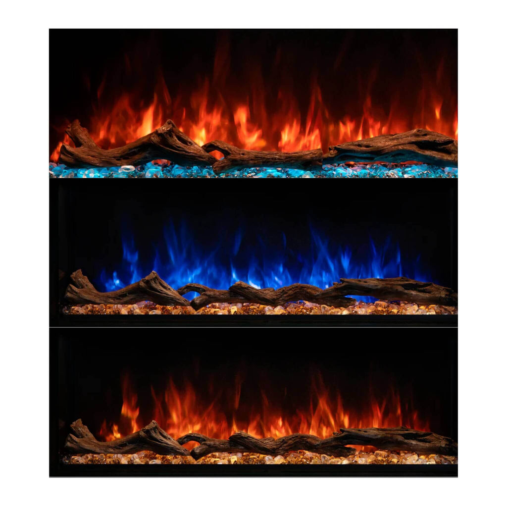 MODERN FLAMES LANDSCAPE PRO MULTI 44" Linear Multi-Sided Built-In Electric Fireplace [LPM-4416V2] SAKSBY - Flames View