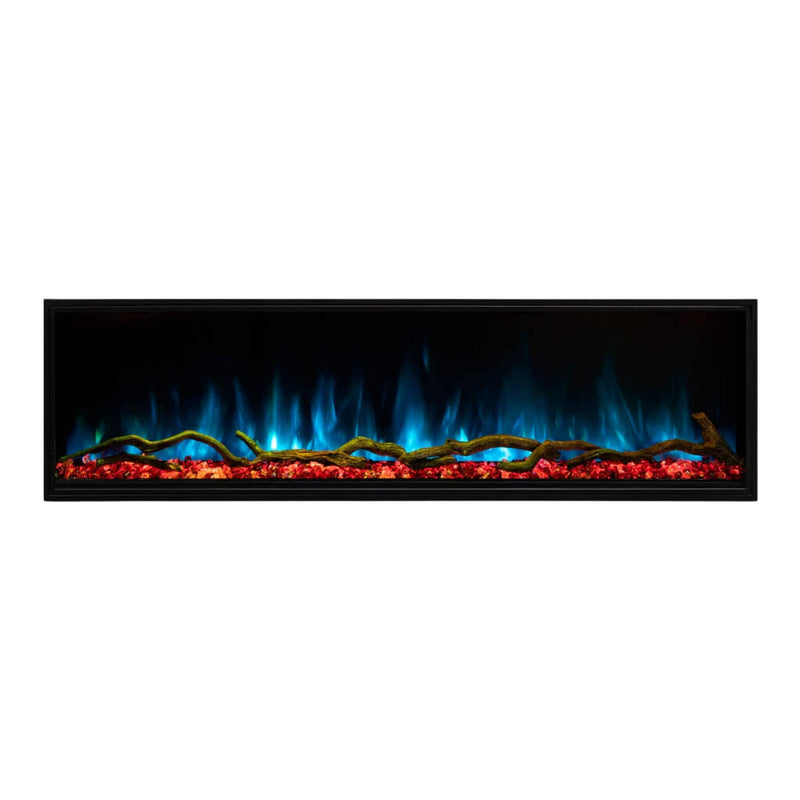 MODERN FLAMES LANDSCAPE PRO MULTI 56" Linear Multi-Sided Electric Fireplace With Hybrid Flame Technology [LPM-5616V2] SAKSBY - Blue and Red View