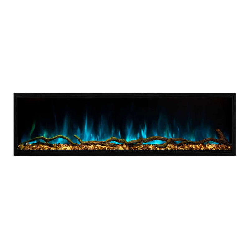 MODERN FLAMES LANDSCAPE PRO MULTI 56" Linear Multi-Sided Electric Fireplace With Hybrid Flame Technology [LPM-5616V2] SAKSBY - Blue and Yellow View