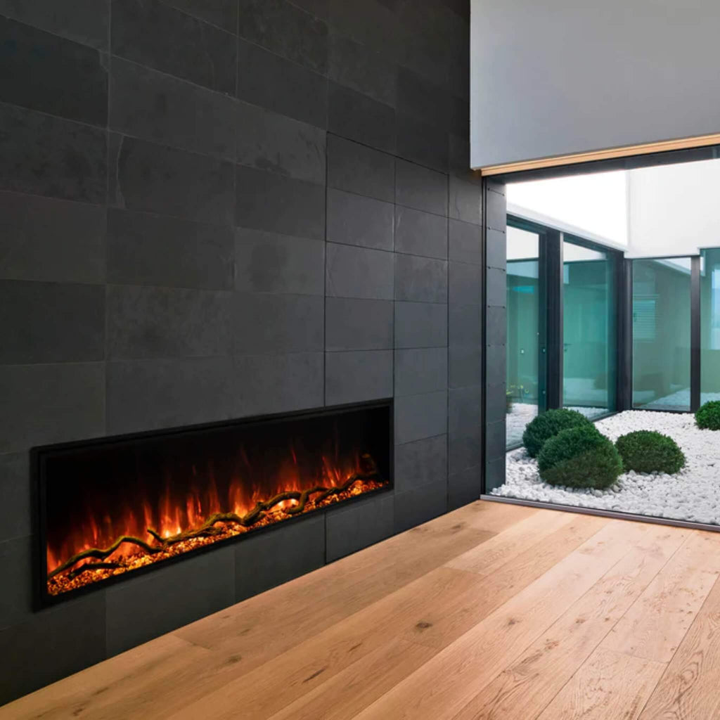 MODERN FLAMES LANDSCAPE PRO SLIM 56" Built-In Electric Fireplace With Wifi Control [LPS-5614] SAKSBY - Living Room View