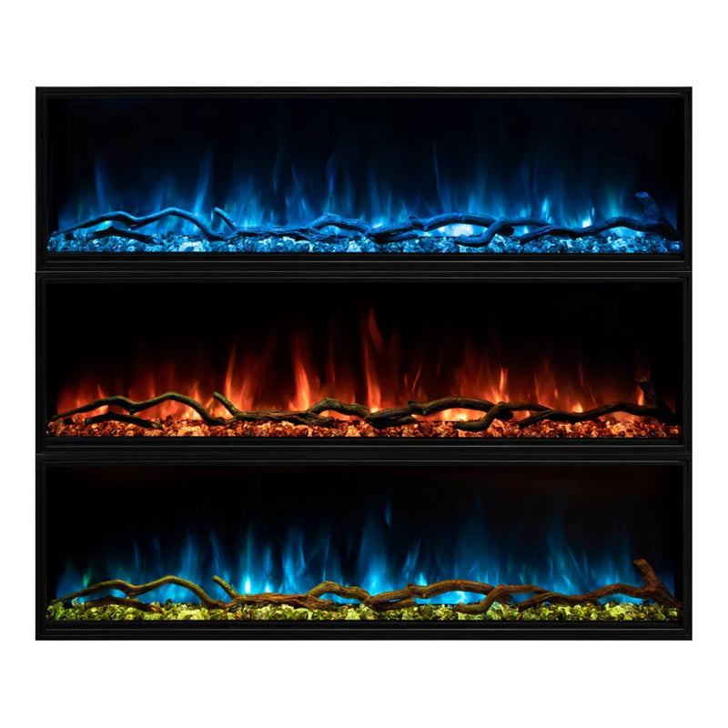 MODERN FLAMES LANDSCAPE PRO SLIM 56" Built-In Linear Electric Fireplace [LPS-5614V2] SAKSBY - Flames View