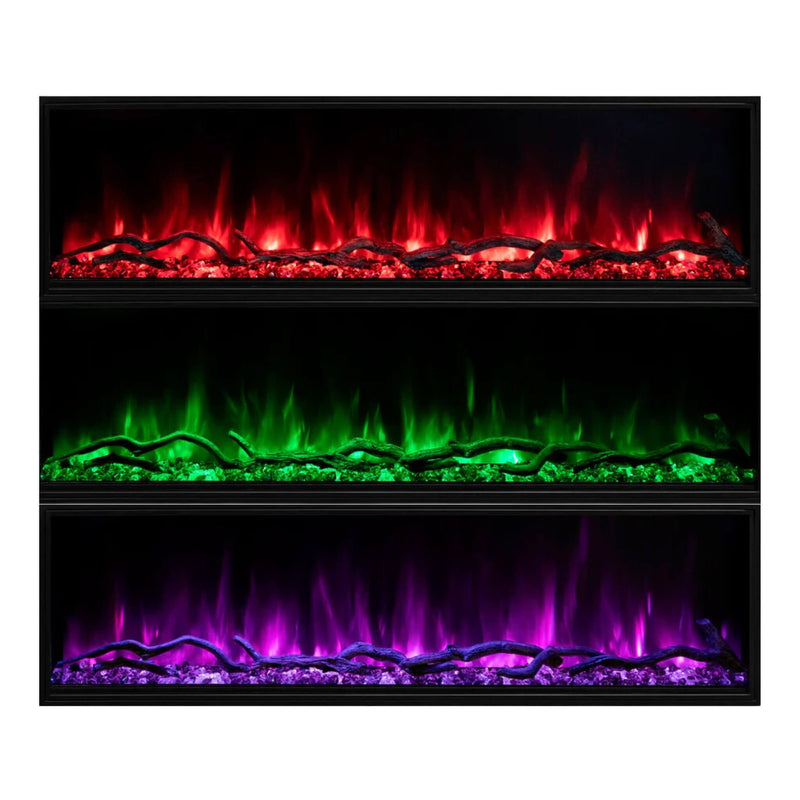 MODERN FLAMES LANDSCAPE PRO SLIM 56" Built-In Linear Electric Fireplace [LPS-5614V2] SAKSBY - Flames View
