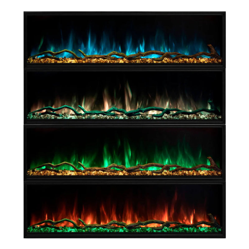 MODERN FLAMES LANDSCAPE PRO SLIM 56" Built-In Linear Electric Fireplace [LPS-5614V2] SAKSBY - Flames View