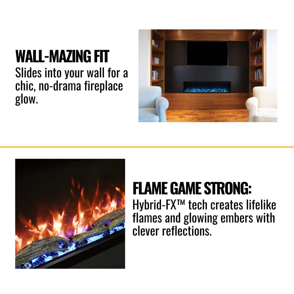 MODERN FLAMES LANDSCAPE PRO SLIM 44" Built-In Linear Electric Fireplace [LPS-4414V2] SAKSBY - Features View