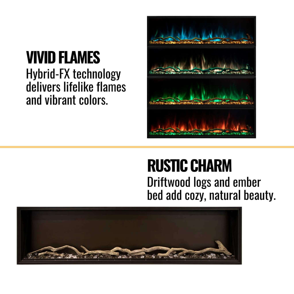 MODERN FLAMES LANDSCAPE PRO SLIM 68" Built-In Electric Fireplace [LPS-6814V2] SAKSBY - Features View