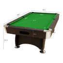 8FT Modern Green Felt Billiard Pool Table With Automatic Ball Return And Accessories (SAK24870) - Saksby Wholesale - Dimensions