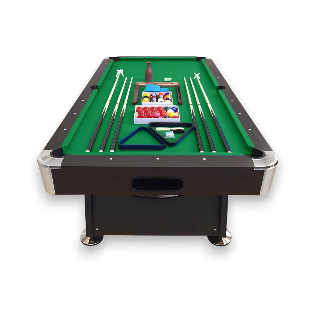 8FT Modern Green Felt Billiard Pool Table With Automatic Ball Return And Accessories (SAK24870) - Saksby Wholesale - Full Set Accessories View
