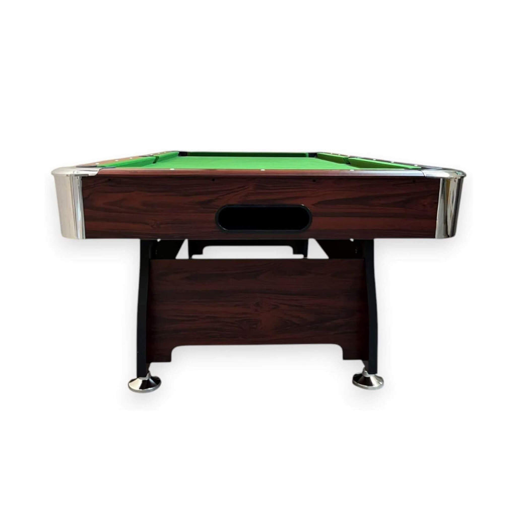 8FT Modern Green Felt Billiard Pool Table With Automatic Ball Return And Accessories (SAK24870) - Saksby Wholesale - Side View