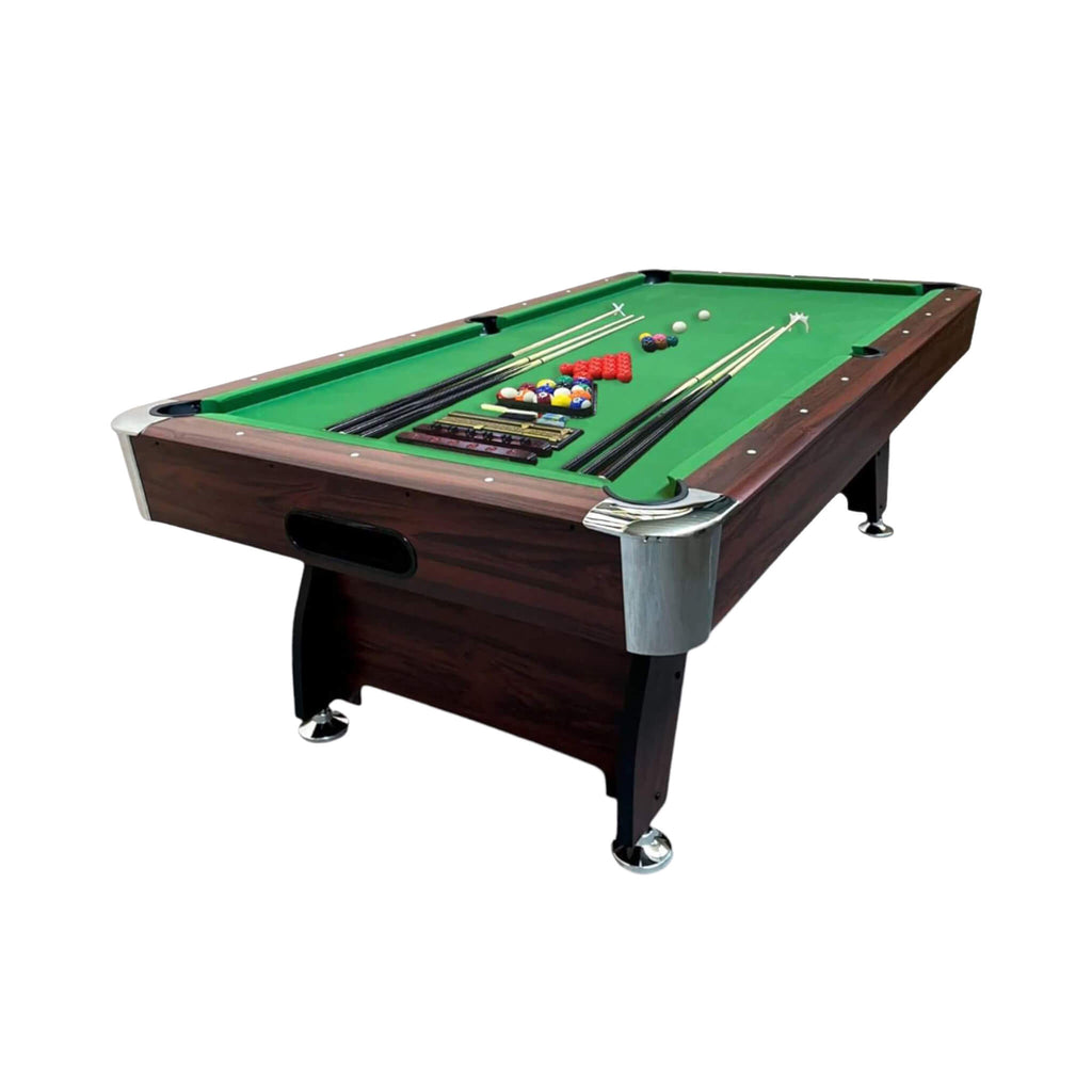 8FT Modern Green Felt Billiard Pool Table With Automatic Ball Return And Accessories (SAK24870) - Saksby Wholesale - Top Side View