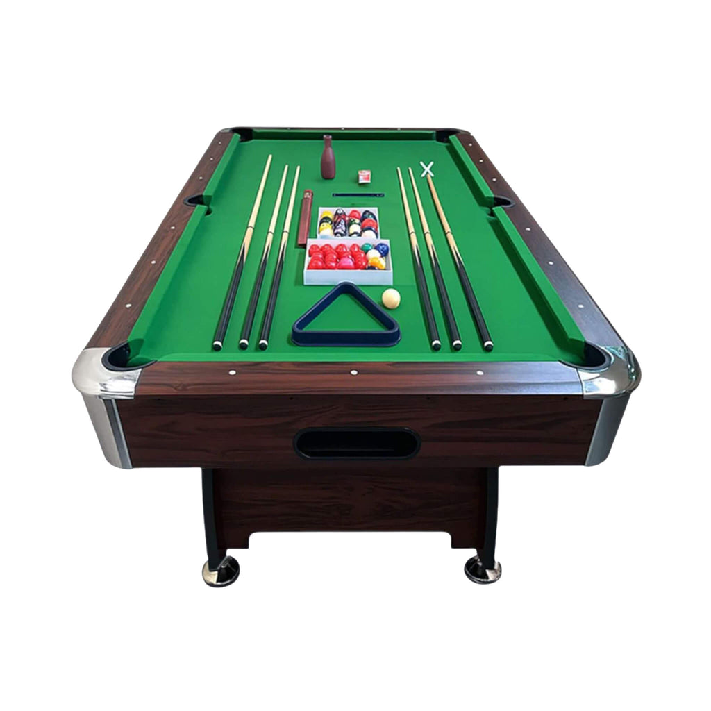 8FT Modern Green Felt Billiard Pool Table With Automatic Ball Return And Accessories (SAK24870) - Saksby Wholesale - Top View
