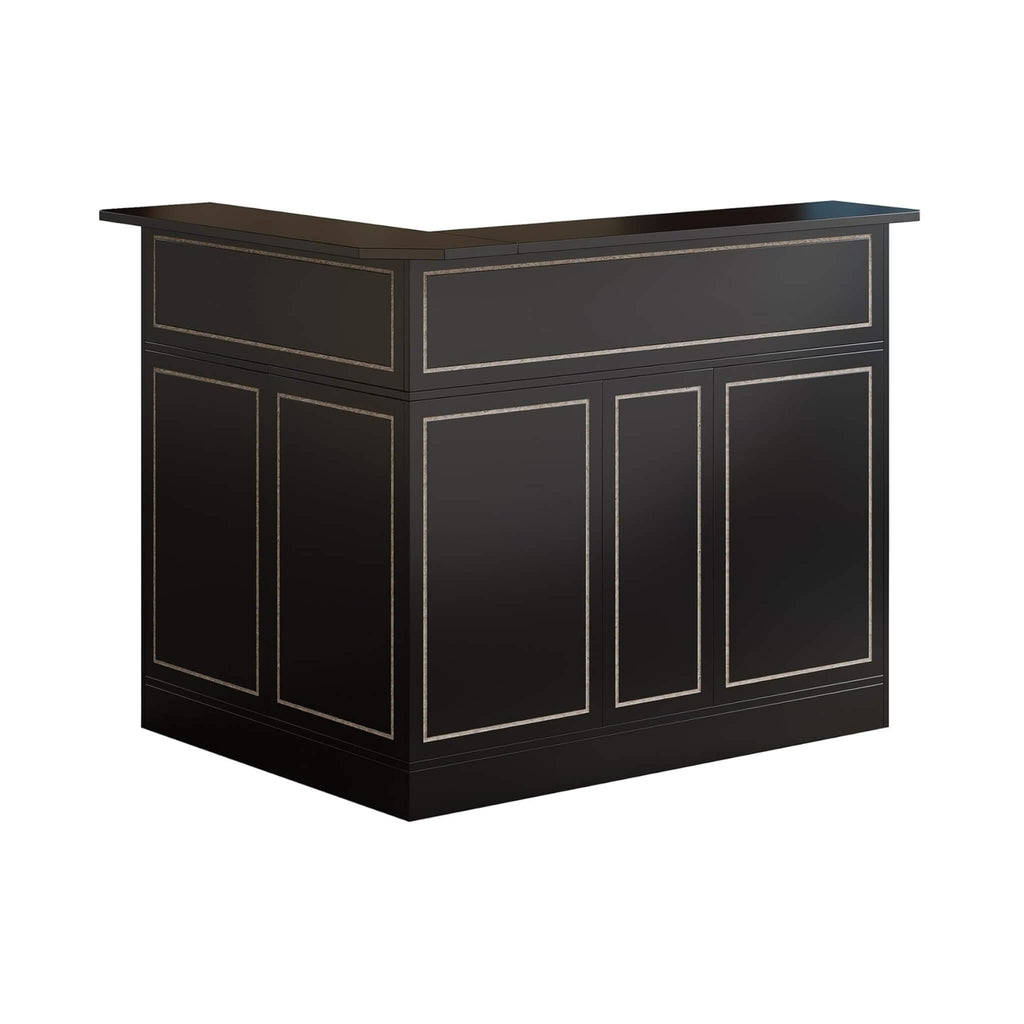 Modern L-Shaped Reception Desk With Storage Shelves (SAK81036) - Saksby Wholesale - Front Side View