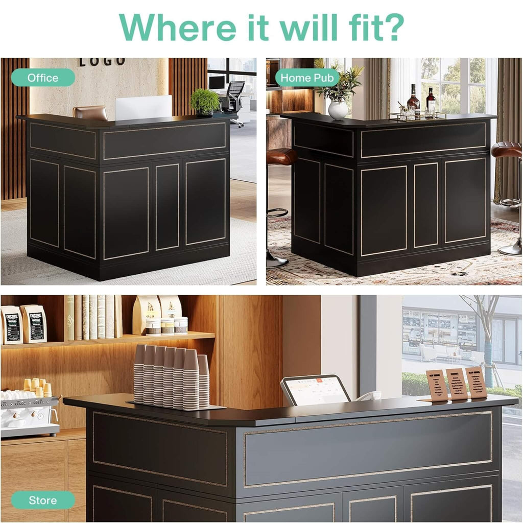 Modern L-Shaped Reception Desk With Storage Shelves (SAK81036) - Saksby Wholesale - Product Settings