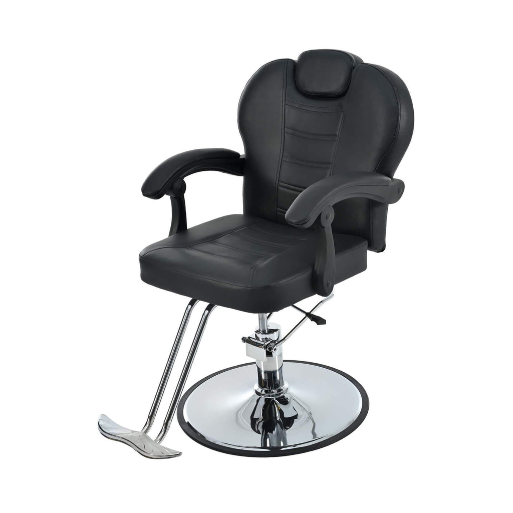 Modern Reclining Barber Chair With Adjustable Headrest And Hydraulic Pump (SAK62751) - Saksby Wholesale - Front Side View