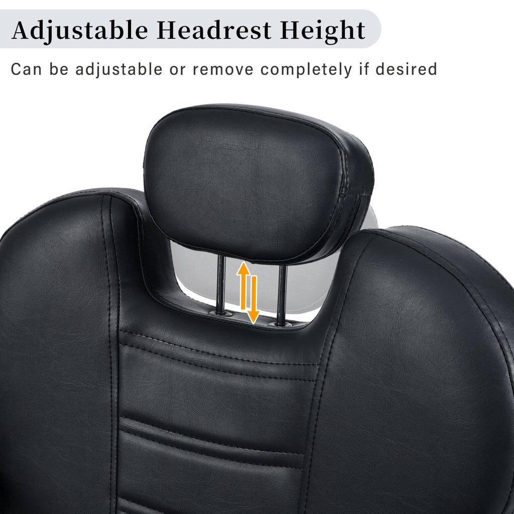 Modern Reclining Barber Chair With Adjustable Headrest And Hydraulic Pump (SAK62751) - Saksby Wholesale - Headrest Height