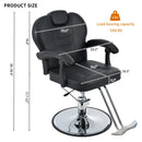 Modern Reclining Barber Chair With Adjustable Headrest And Hydraulic Pump (SAK62751) - Saksby Wholesale - Product Dimensions