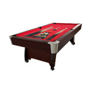 8FT Modern Red Felt Billiard Pool Table With Automatic Ball Return And Accessories (SAK76139) - Saksby Wholesale - Front Side View