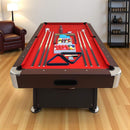 8FT Modern Red Felt Billiard Pool Table With Automatic Ball Return And Accessories (SAK76139) - Saksby Wholesale - Lifestyle Image In living Room
